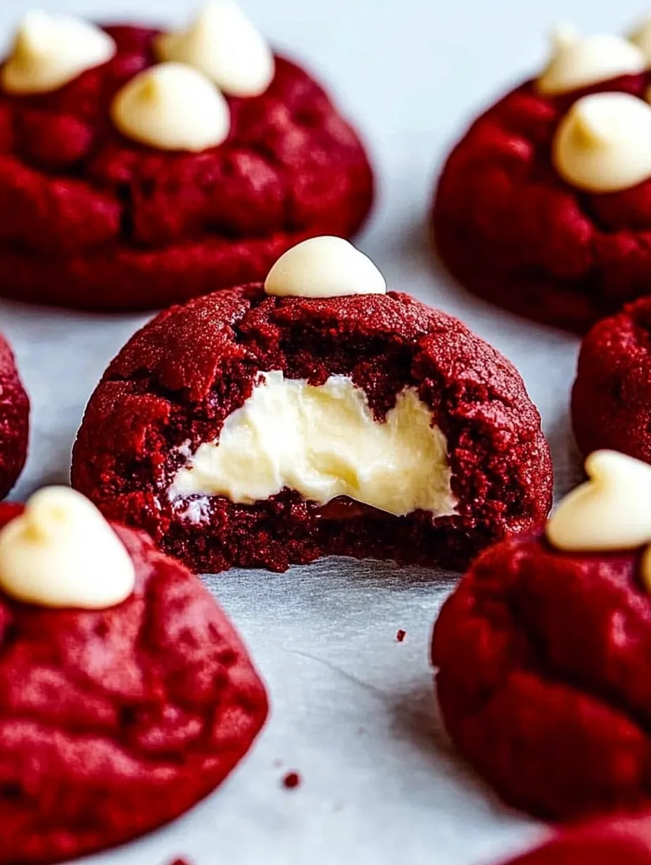 Cheesecake Stuffed Red Velvet Cookies