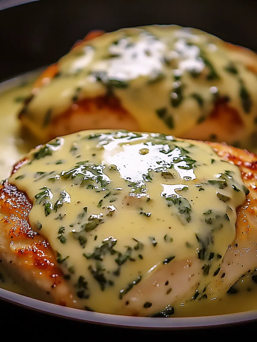 Mozzarella Chicken in Basil Cream Sauce