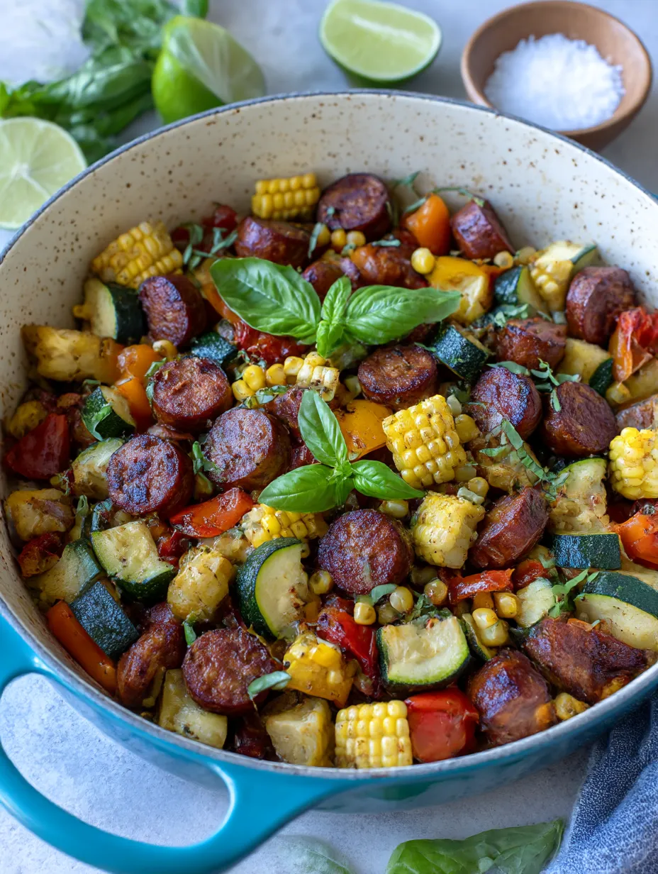 Summer Sausage Skillet with Andouille Sausage