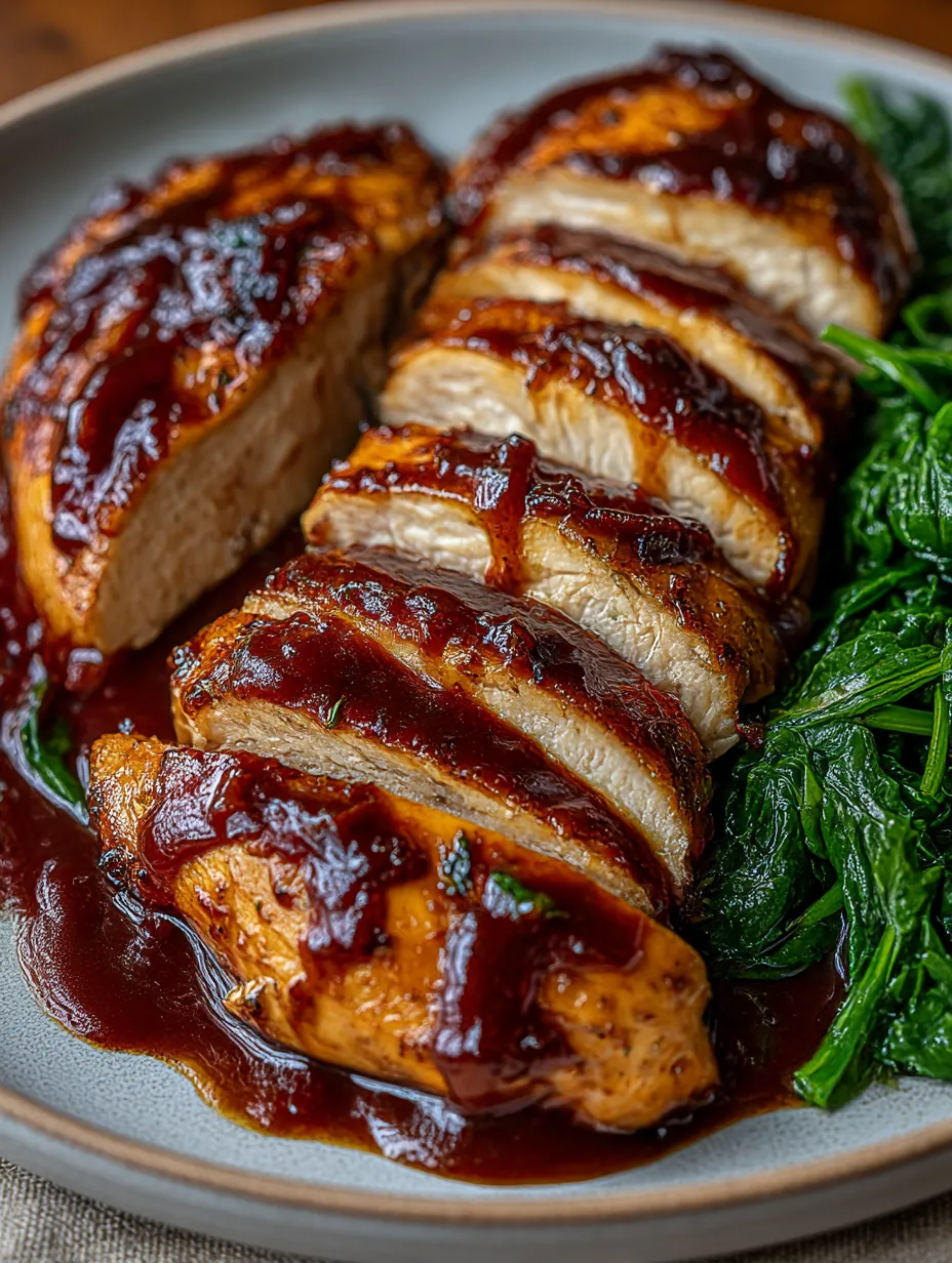A delicious BBQ chicken meal with greens.