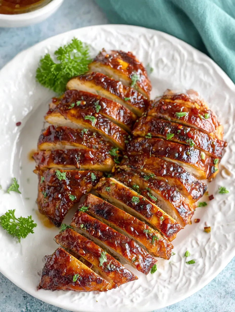 A plate of chicken with sauce on it.