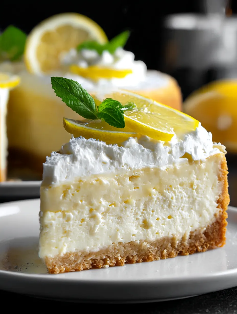 A slice of lemon cheesecake cake.