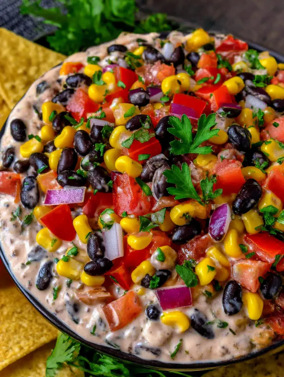 A bowl of Cowboy Caviar Dip.