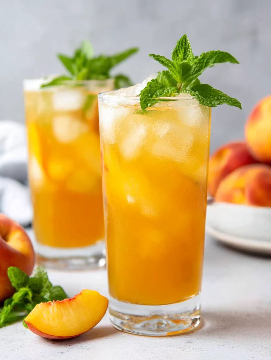 Two glasses of peach green tea.
