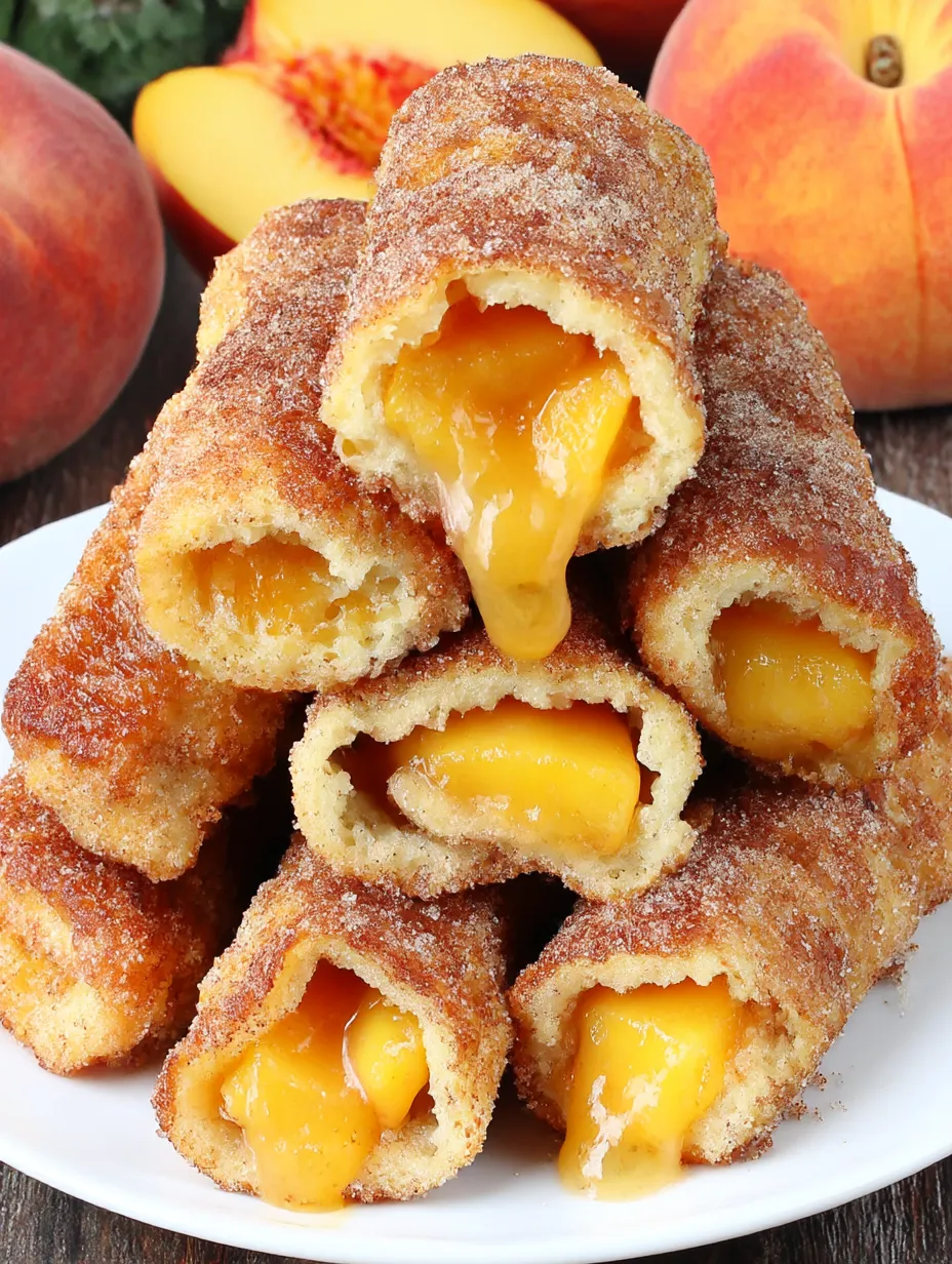 Peach Pie French Toast Roll Ups.