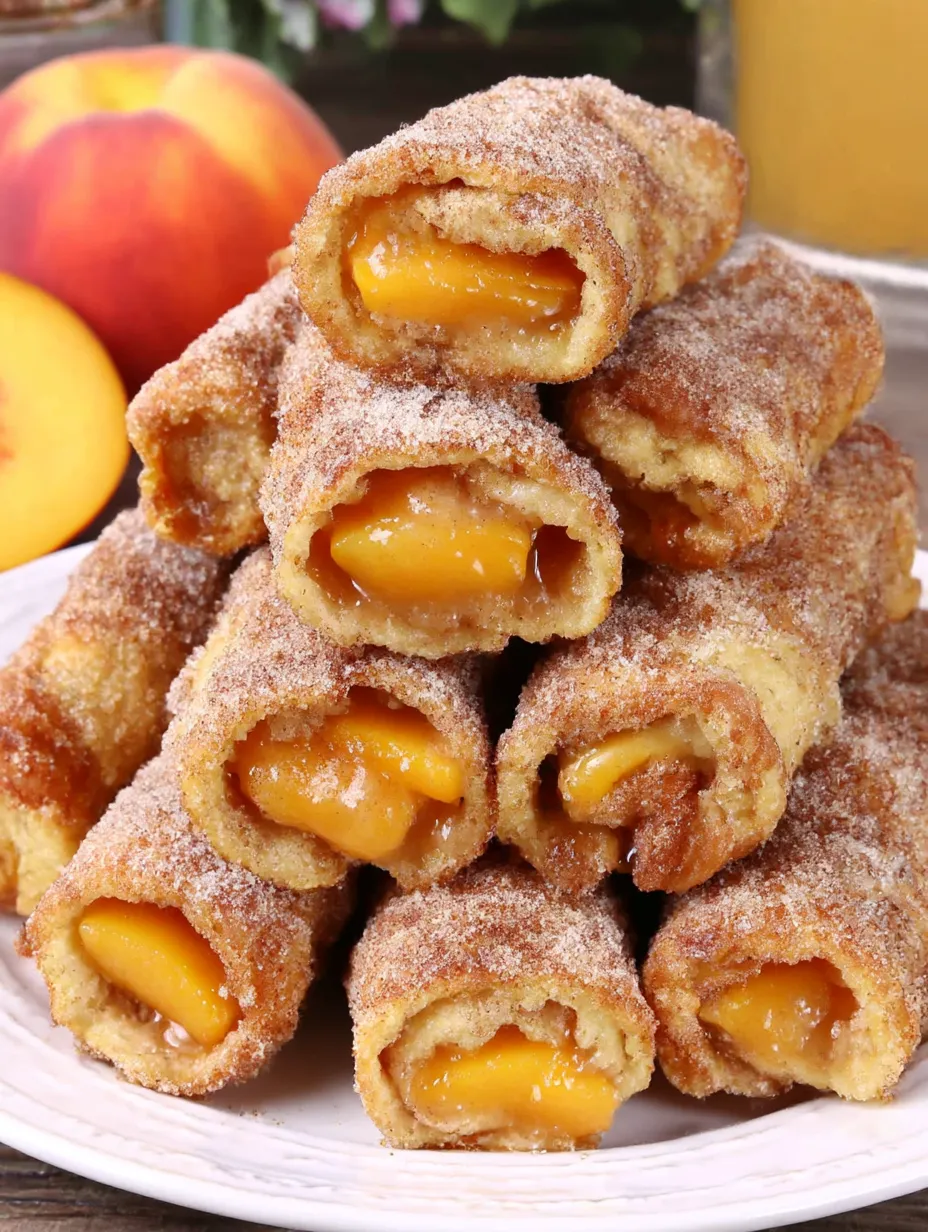 Peach Pie French Toast Roll Ups.