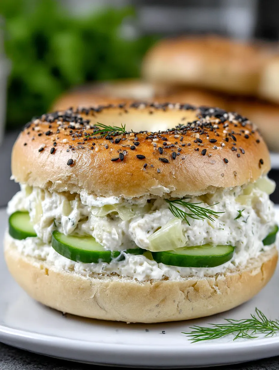 A sandwich with a pickle and cream cheese.