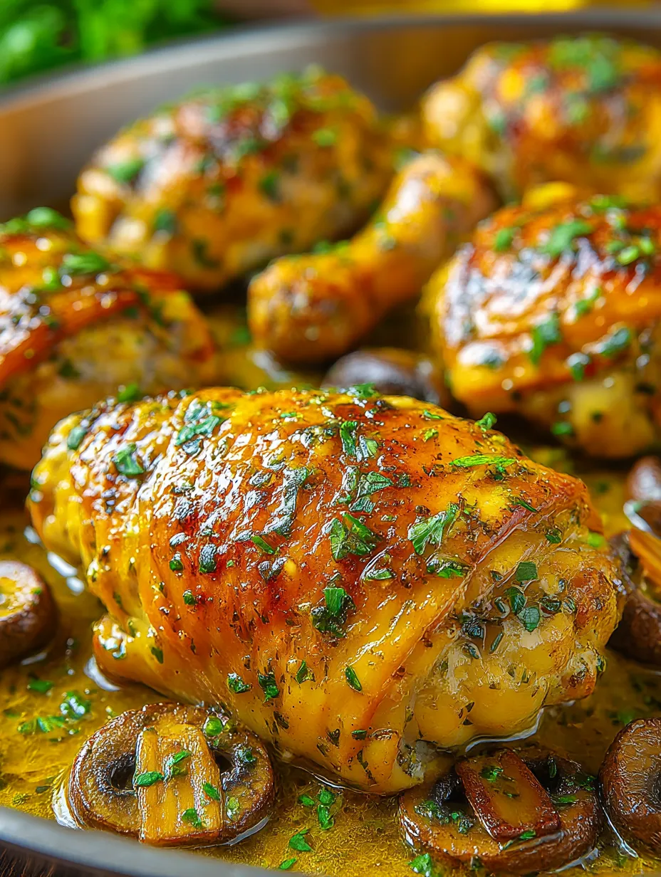 Chicken with herbs and spices.