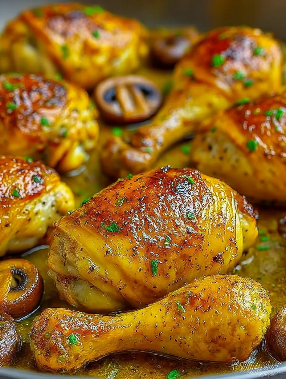 Chicken with herbs and spices.