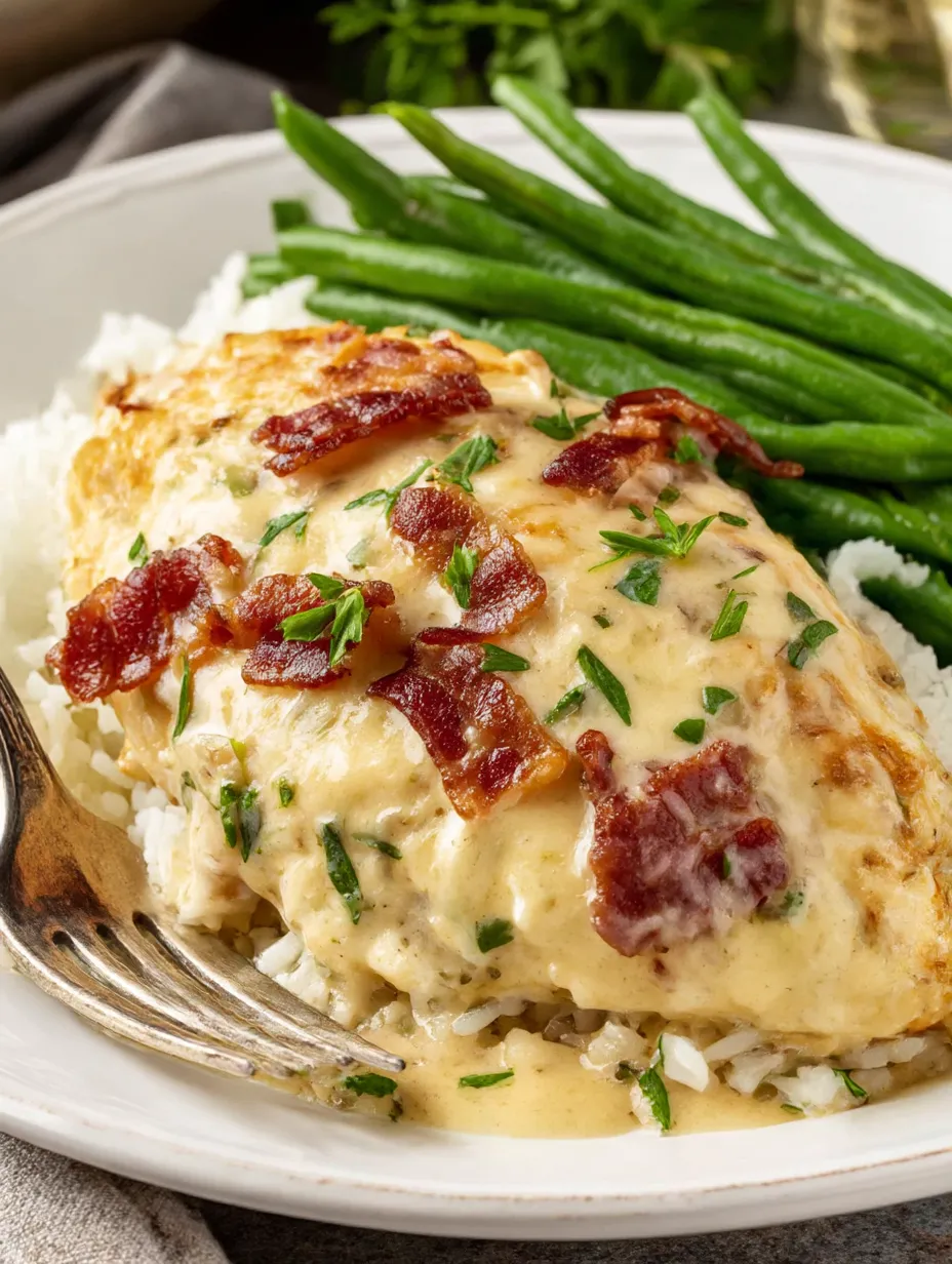 A plate of food with rice and bacon.