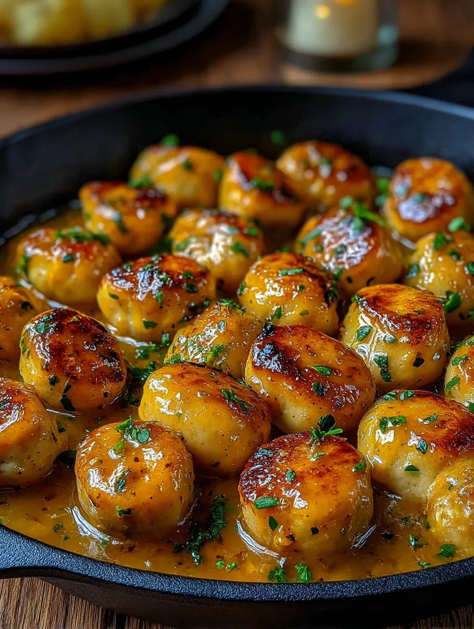 A skillet of butter chicken with green herbs.