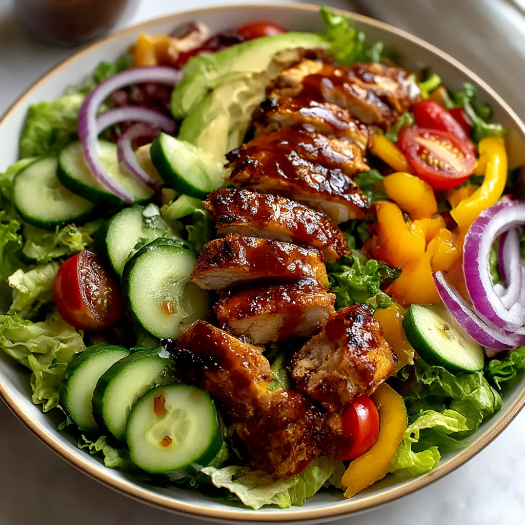 A bowl of BBQ chicken chopped salad.