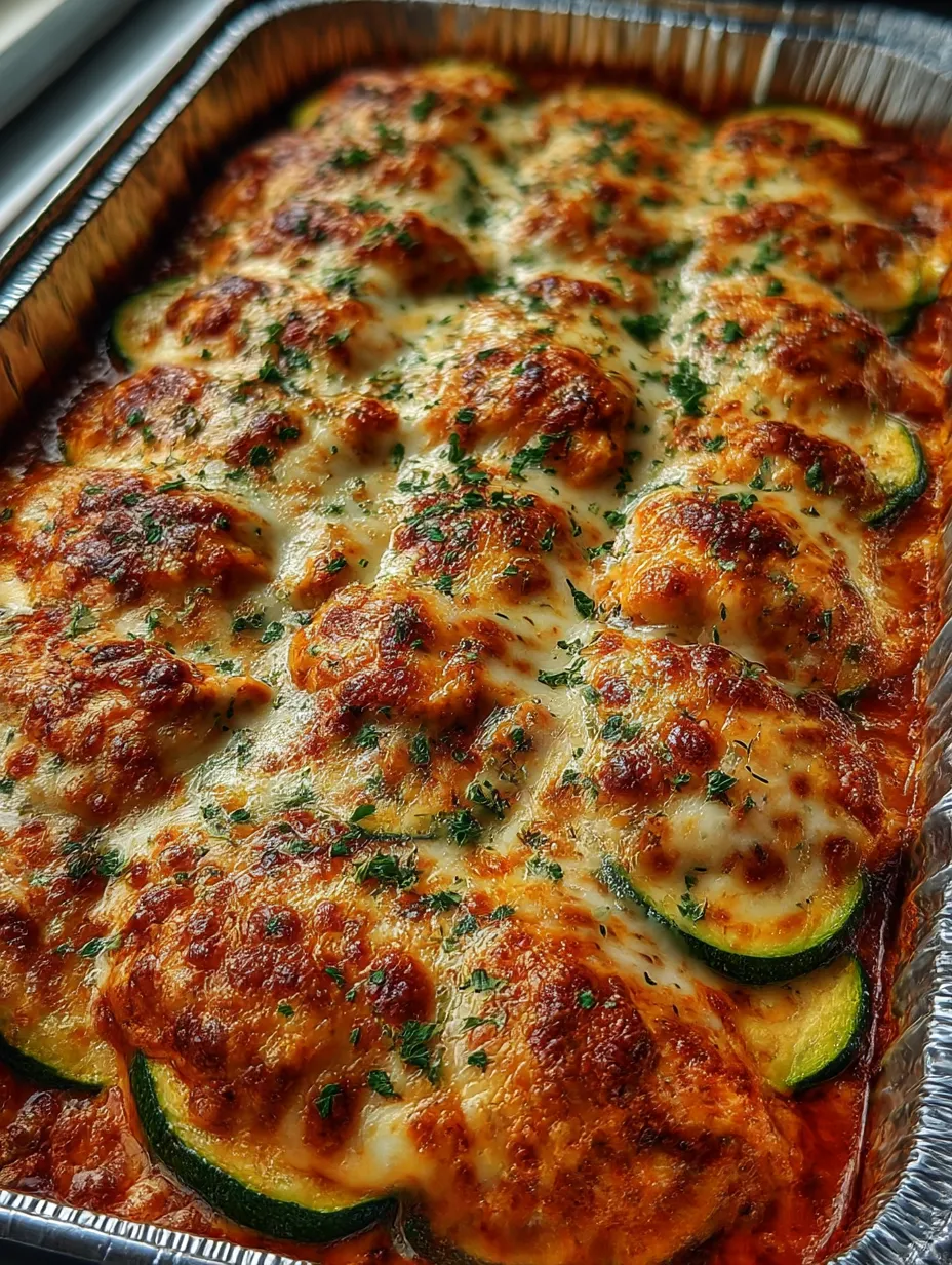 A pan of food with zucchini and cheese.