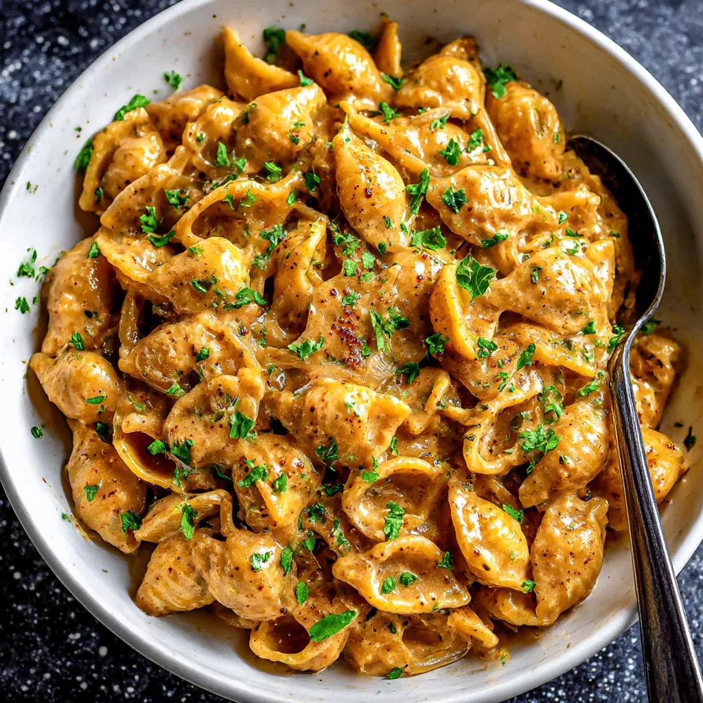 A bowl of pasta with sauce.