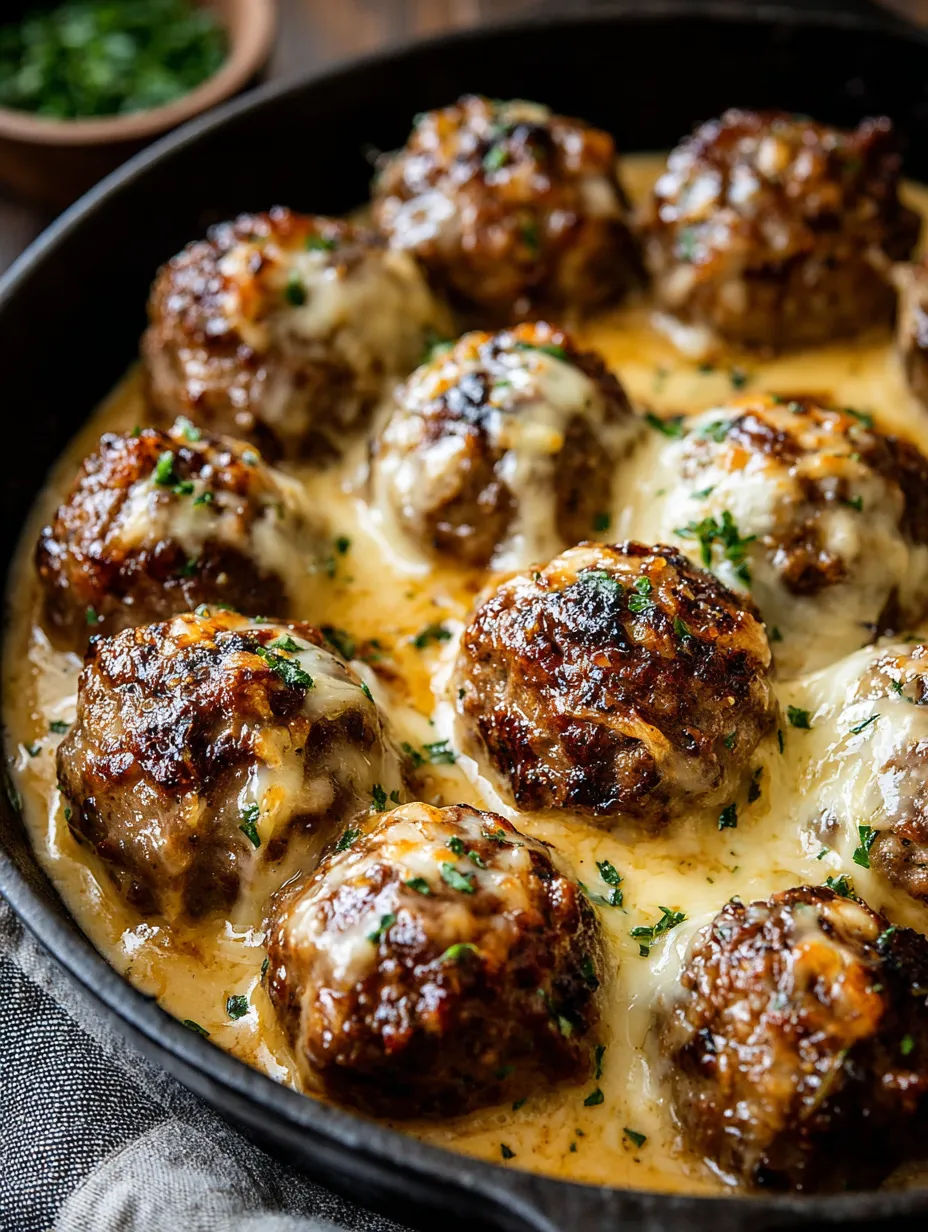 A bowl of meatballs with cheese.