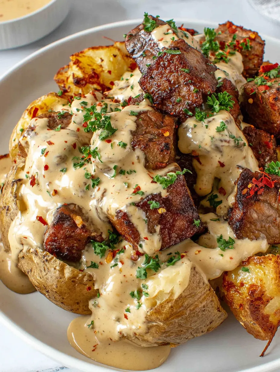 A plate of food with meat and potatoes.