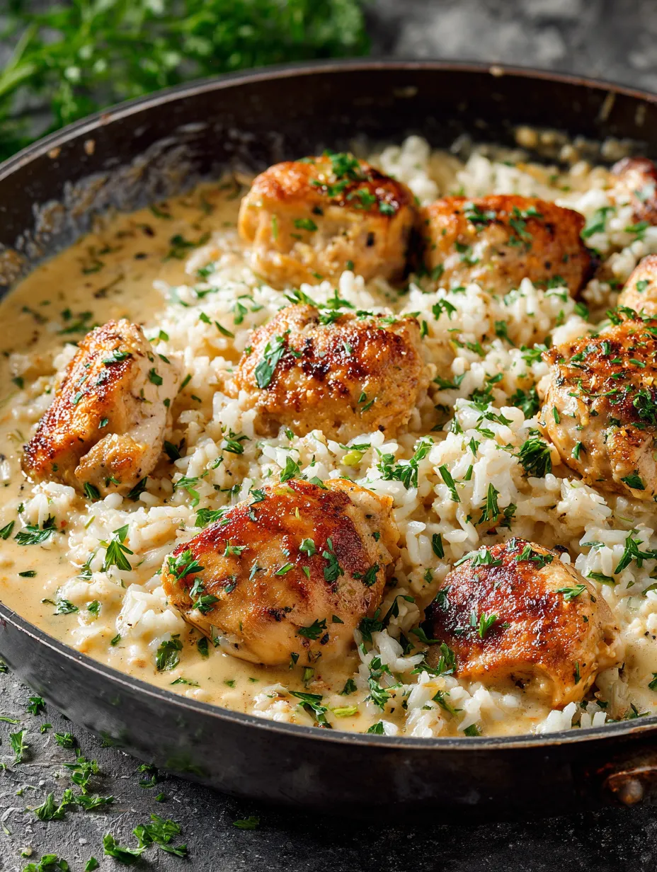 A pan of rice and chicken.