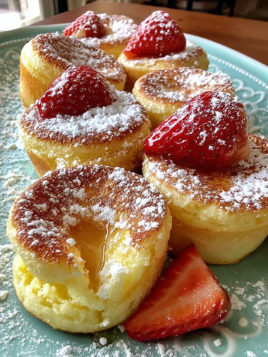 A plate of pastries with strawberries on top.