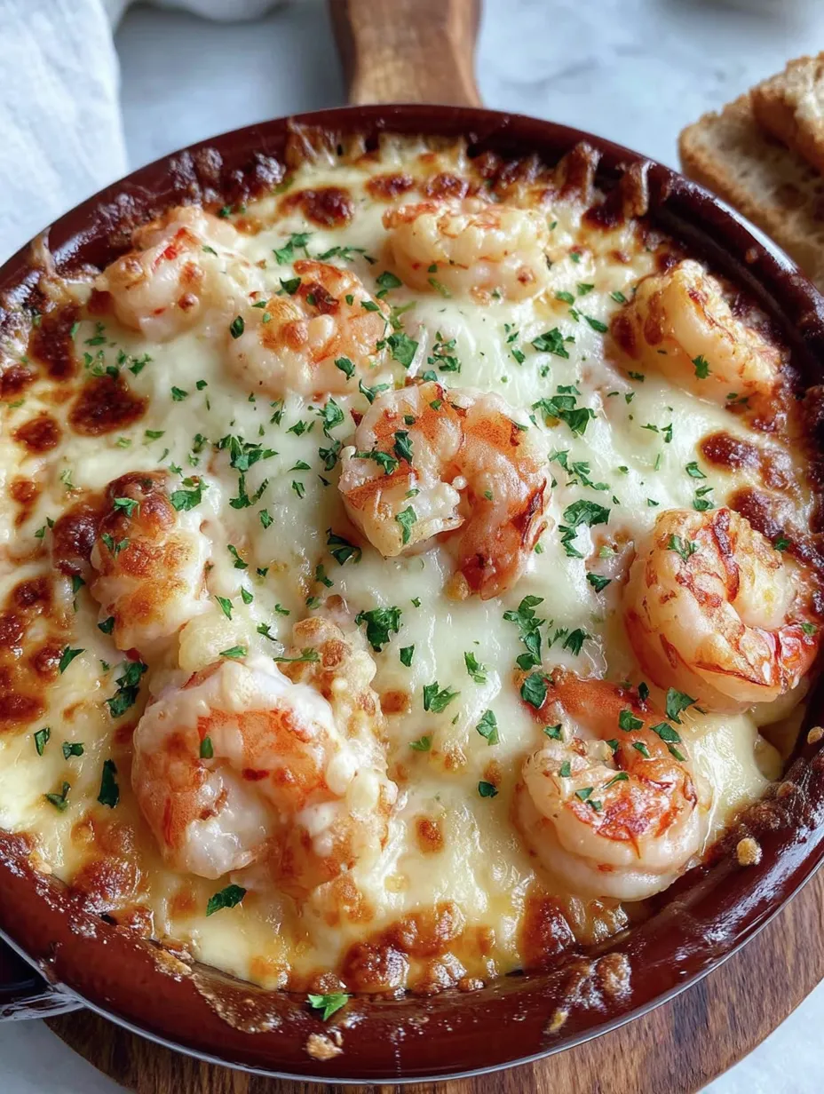 A bowl of shrimp and cheese.