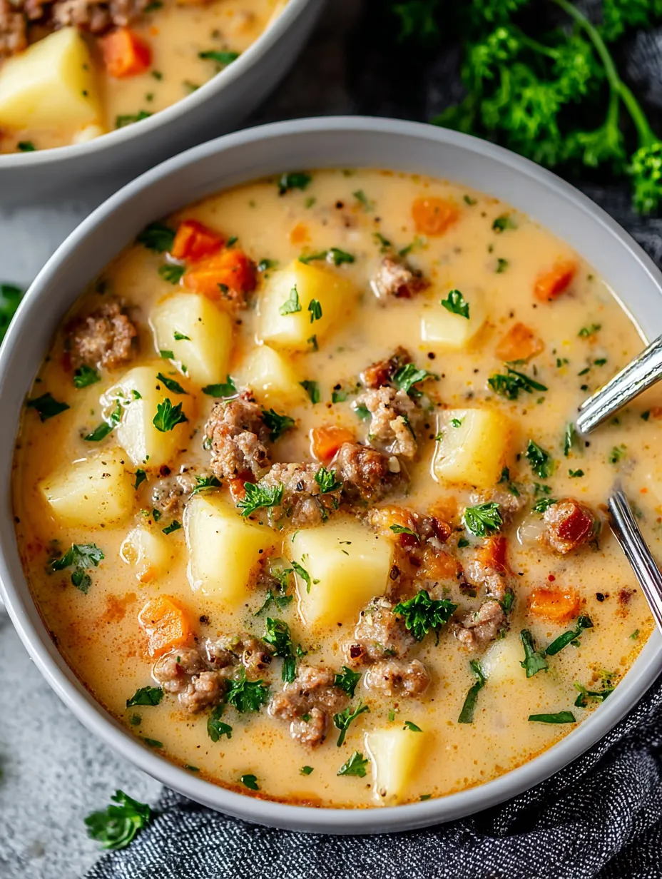 A bowl of soup with meat and vegetables.