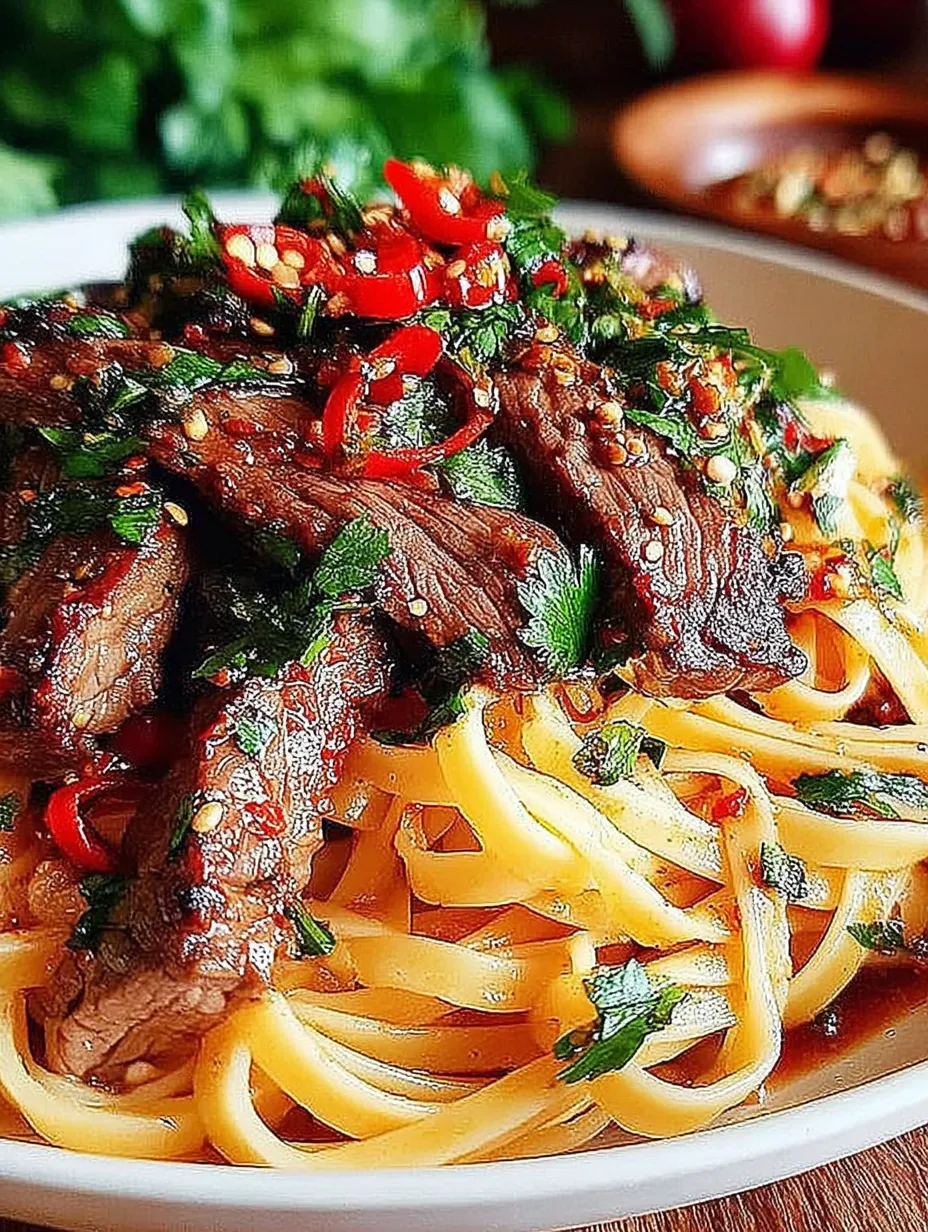 A plate of food with meat and noodles.