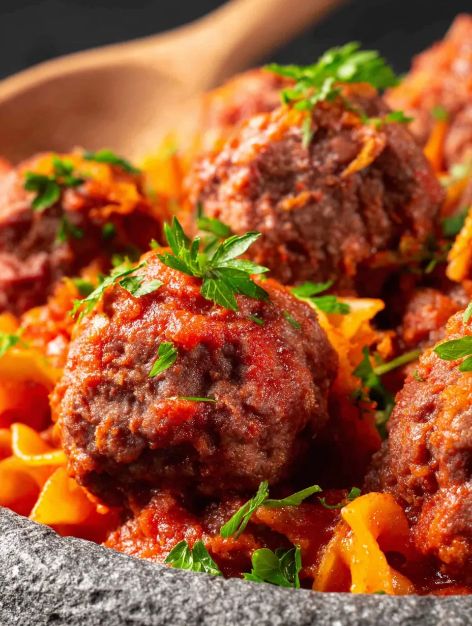 A bowl of meatballs with parsley on top.
