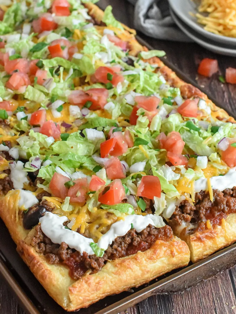 A pizza with tomatoes and lettuce on top.
