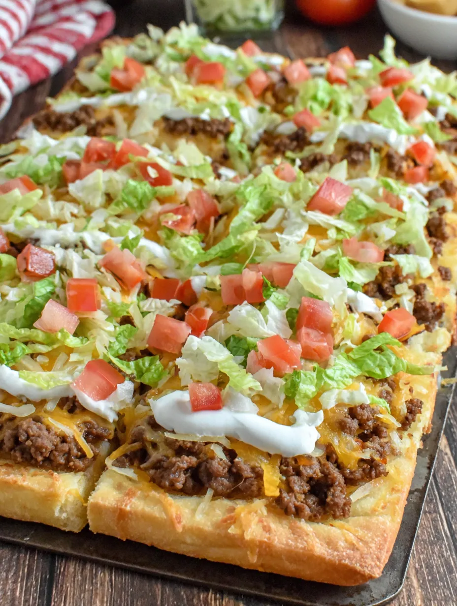 A pizza with tomatoes and lettuce on top.