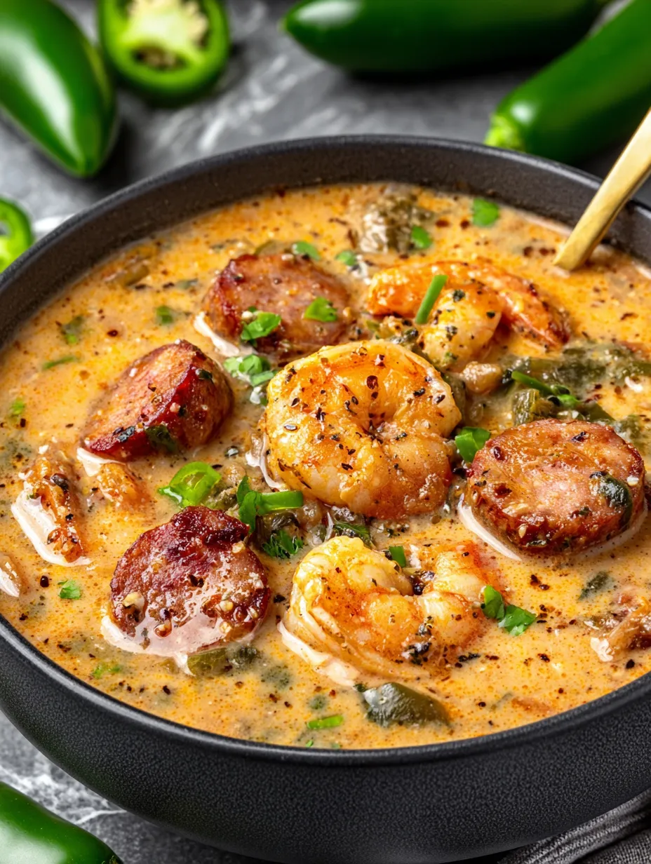 A bowl of shrimp and vegetable soup.