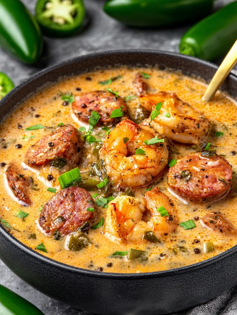 A bowl of shrimp and vegetable soup.