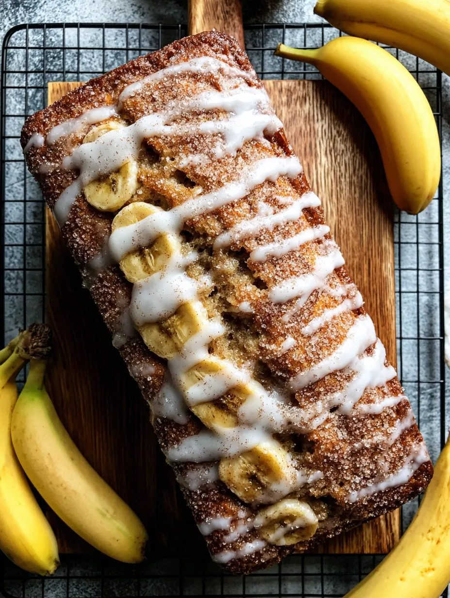 A loaf of banana bread with sugar and butter on top.