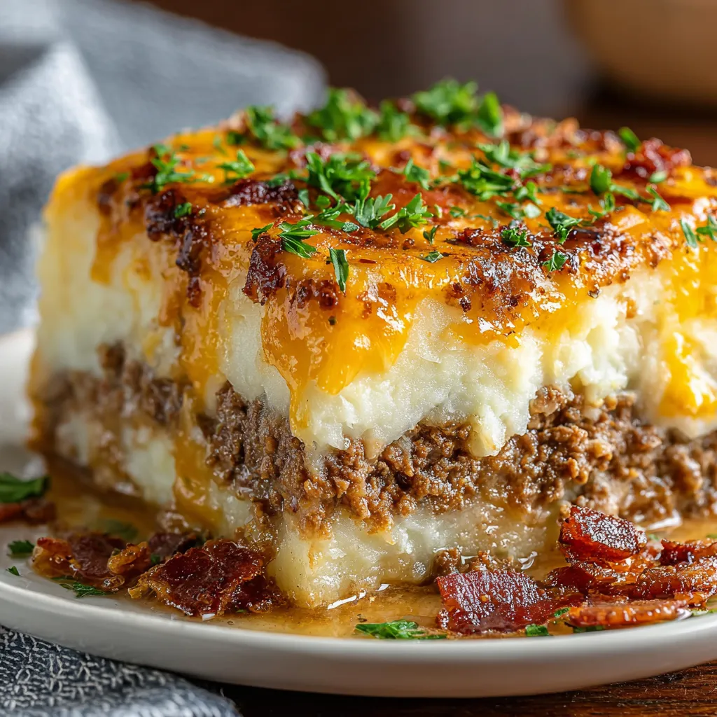 A plate of food with bacon and cheese.