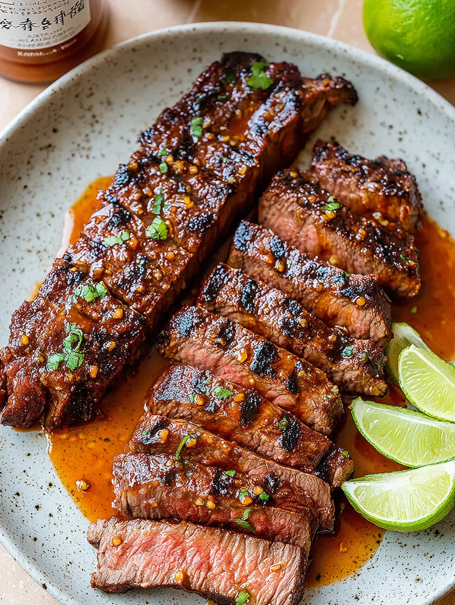 Steak with peppers and spices.