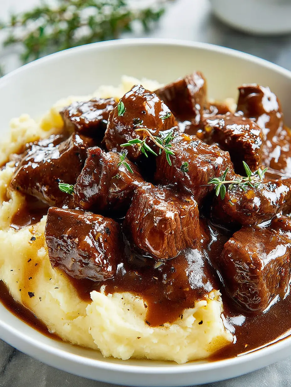 A bowl of meat and potatoes.