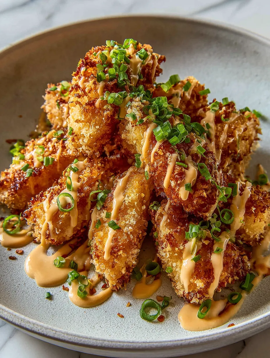A plate of food with a sauce on top.