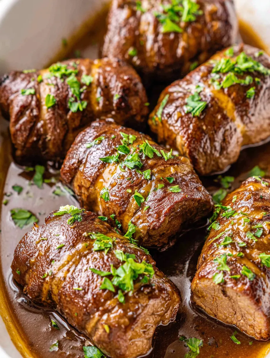A plate of meat with green toppings.