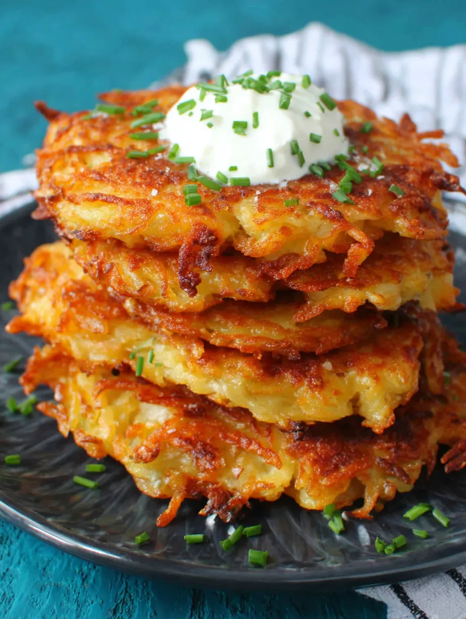A stack of pancakes with white sauce on top.
