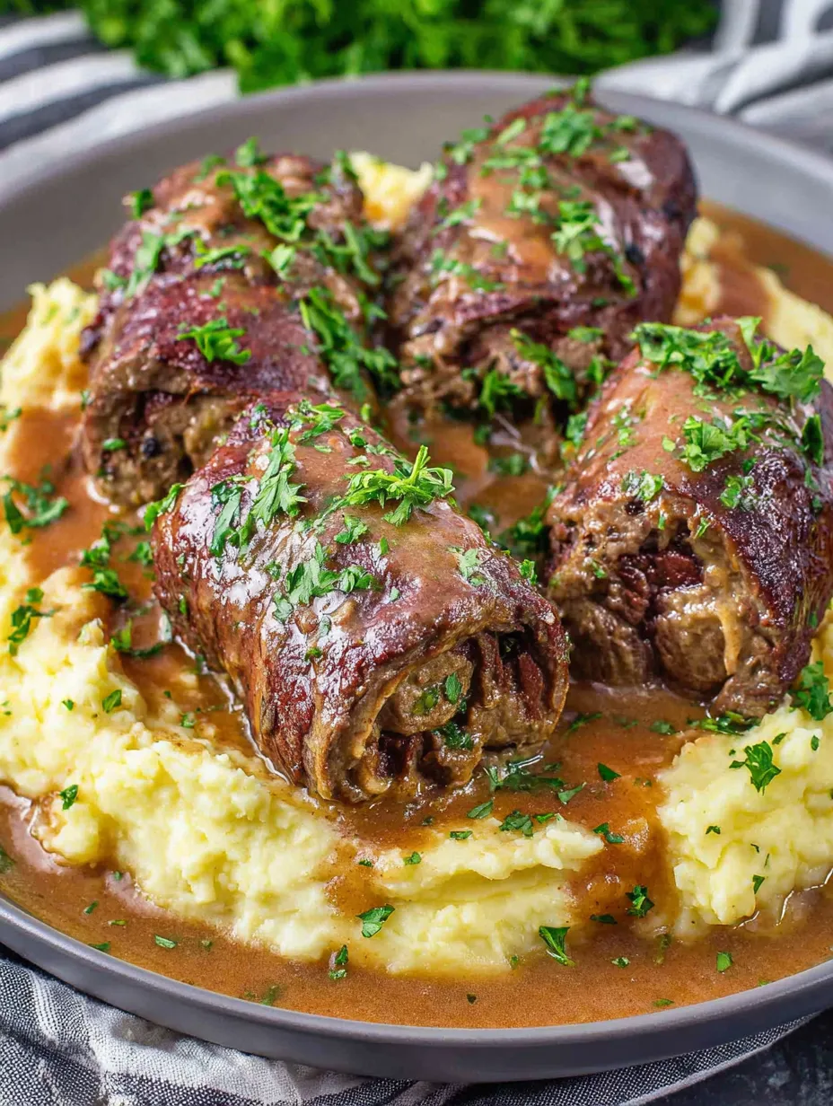 A plate of meat with gravy.