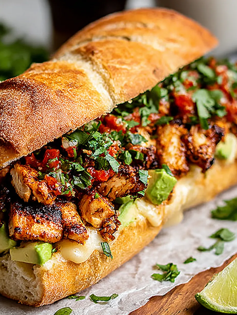 A sandwich with meat and vegetables.