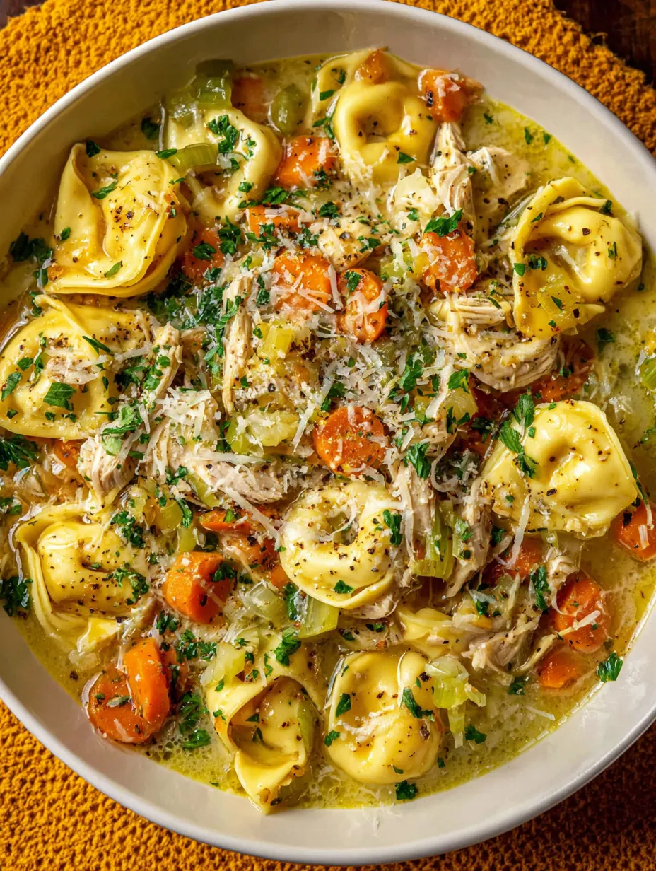 A bowl of pasta with chicken and vegetables.