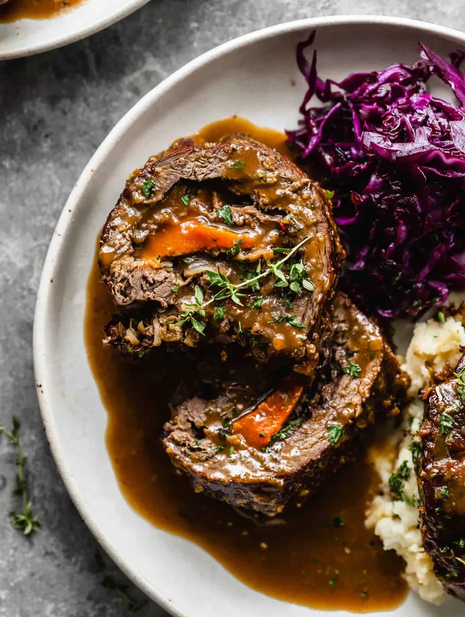 Ein weißer Teller mit gravy belegten Steak und Kartoffeln.