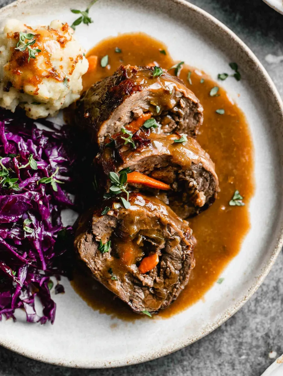 Ein Plate mit gegrilltem Fleisch, welches in einem Sauce serviert wird.