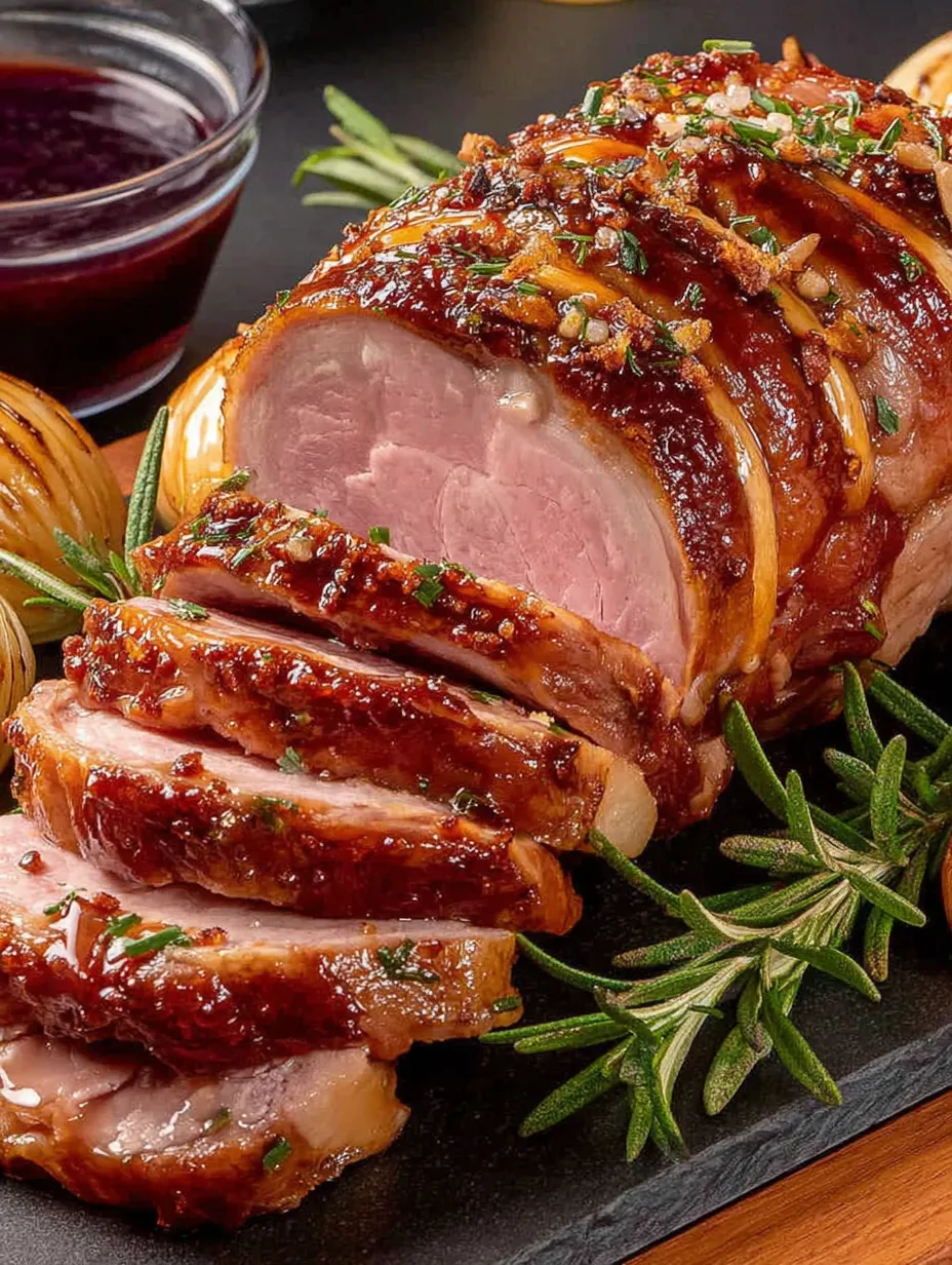 A roast with meat and vegetables.