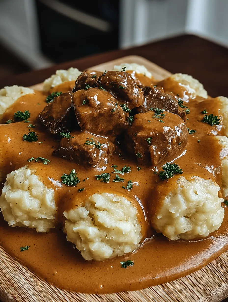 A plate of meat and potatoes.