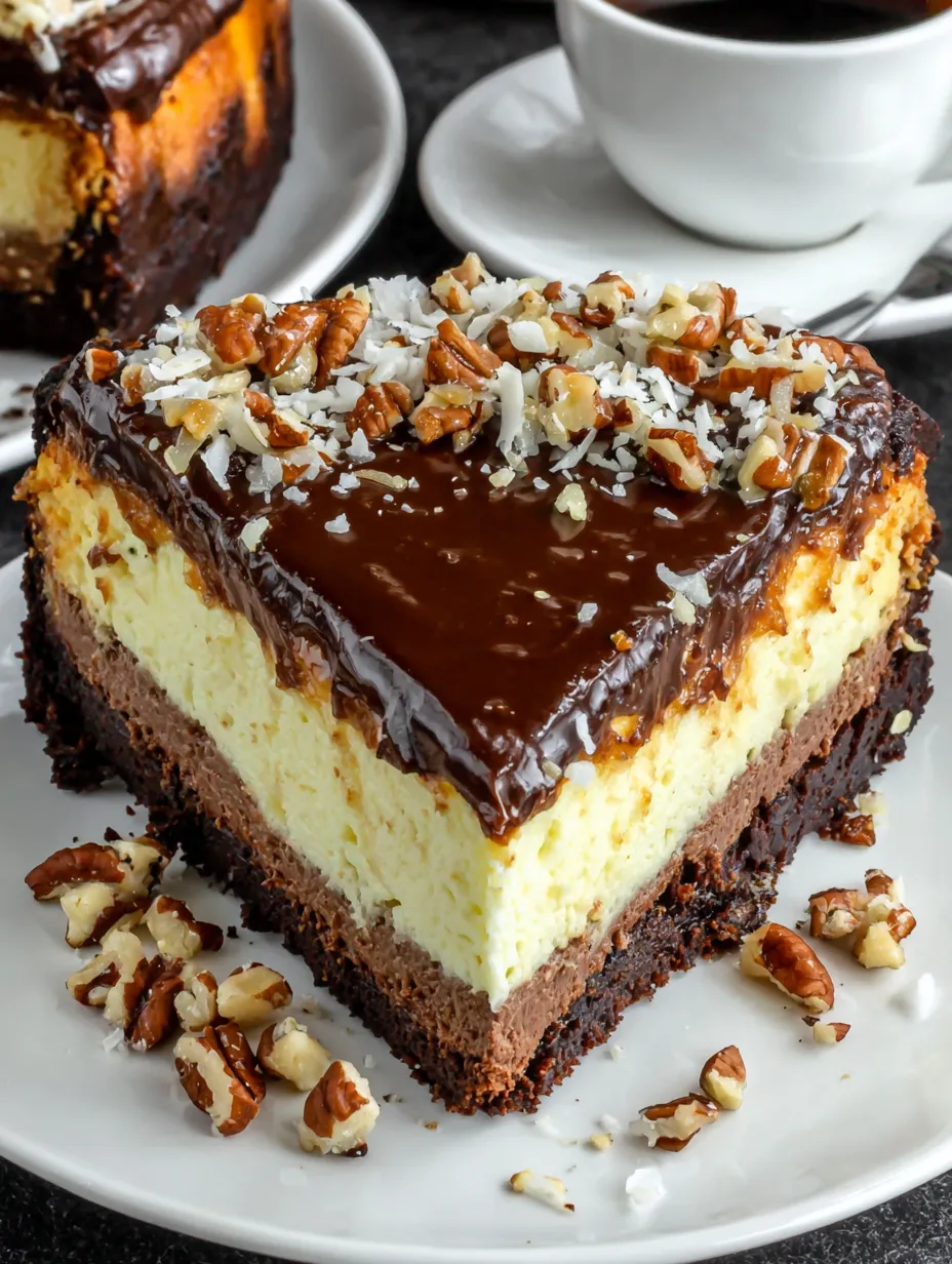 A slice of chocolate cake with walnuts on top.