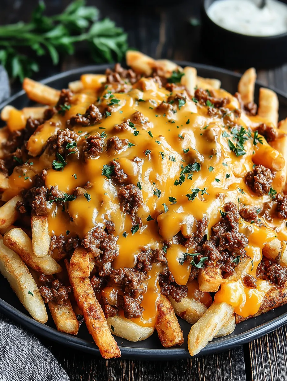 A plate of chili cheese fries.