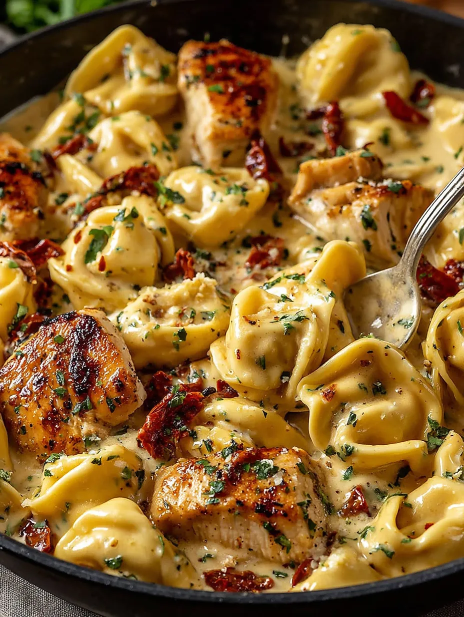 A bowl of pasta with chicken and cheese.