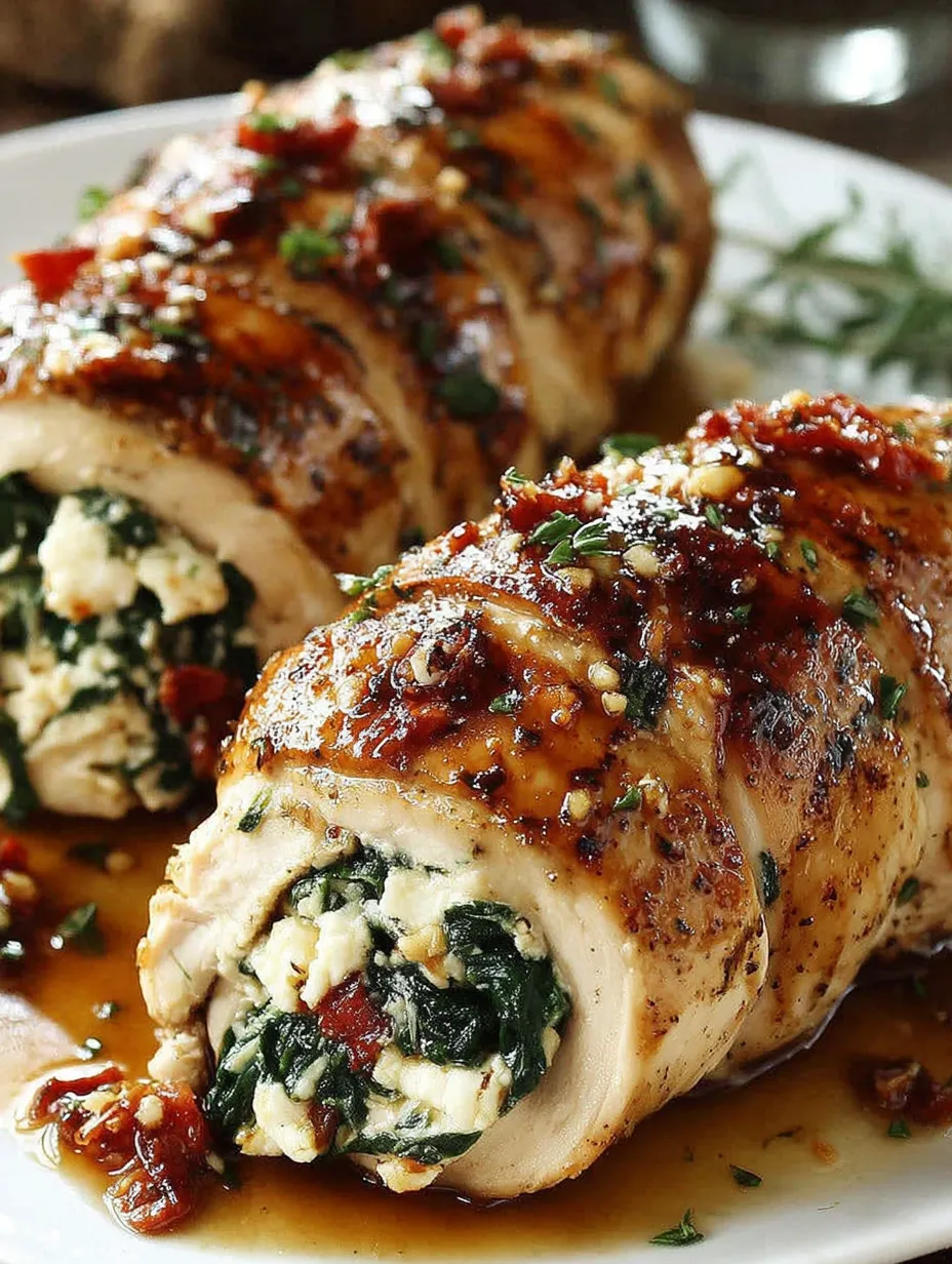 Chicken with greens wrapped in bacon.