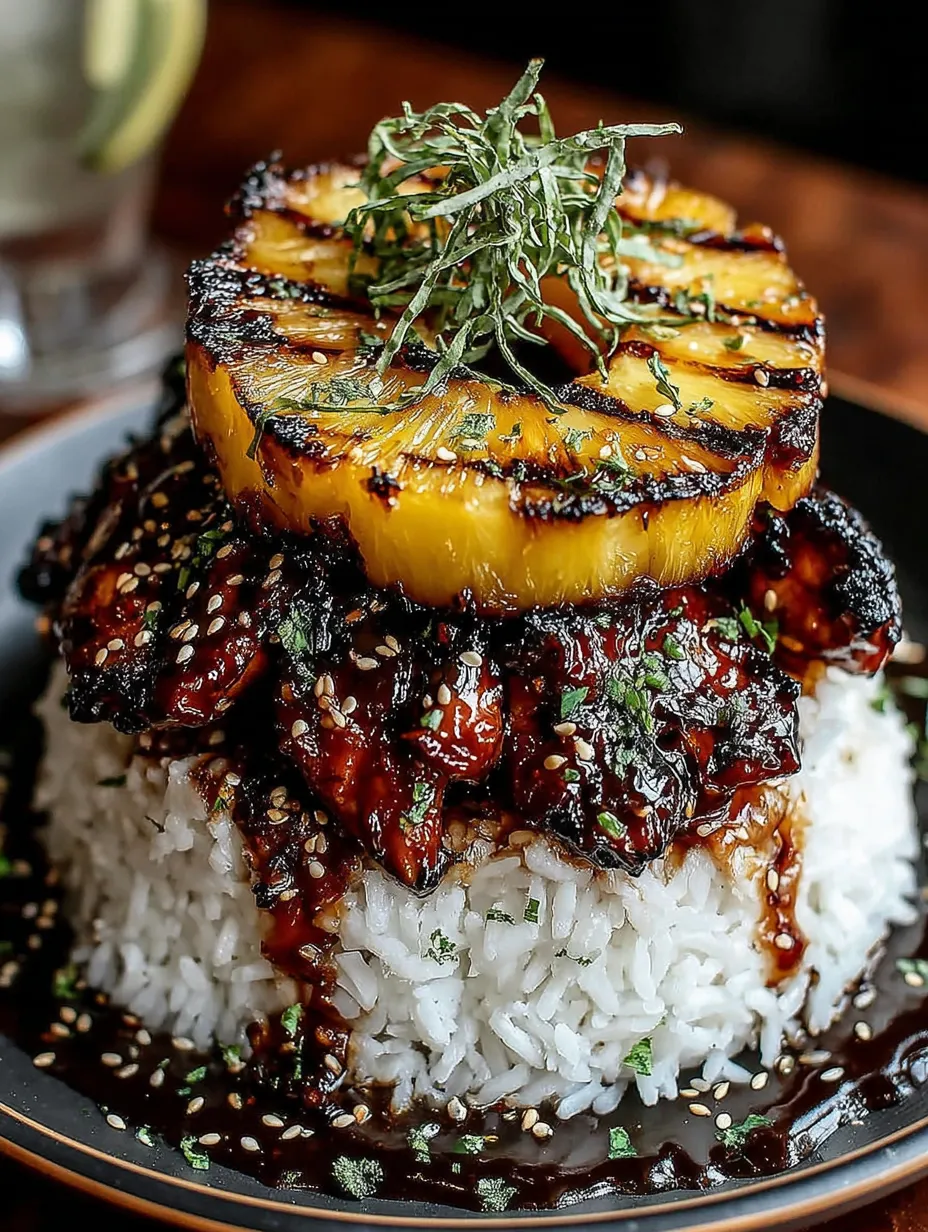 Eine Schüssel mit Rice und Pineapple.