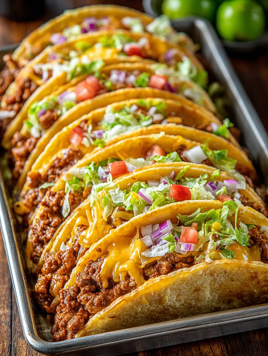 Eine Schüssel mit sechs Tacos, die mit Chili und Tomaten gefüllt sind.